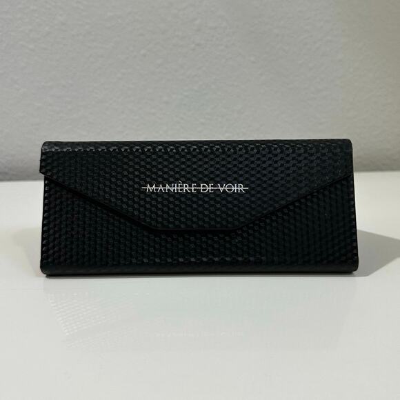 Manière De Voir Black Rectangle Sunglasses with Gold Accents
